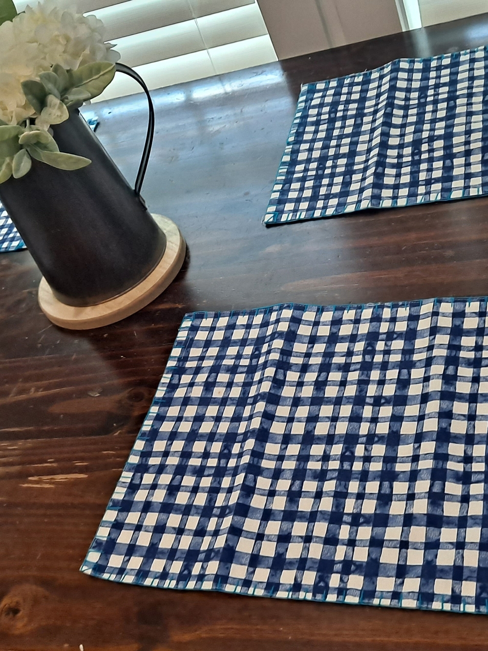 The Spring Shop Blue and White Gingham Placemat Set